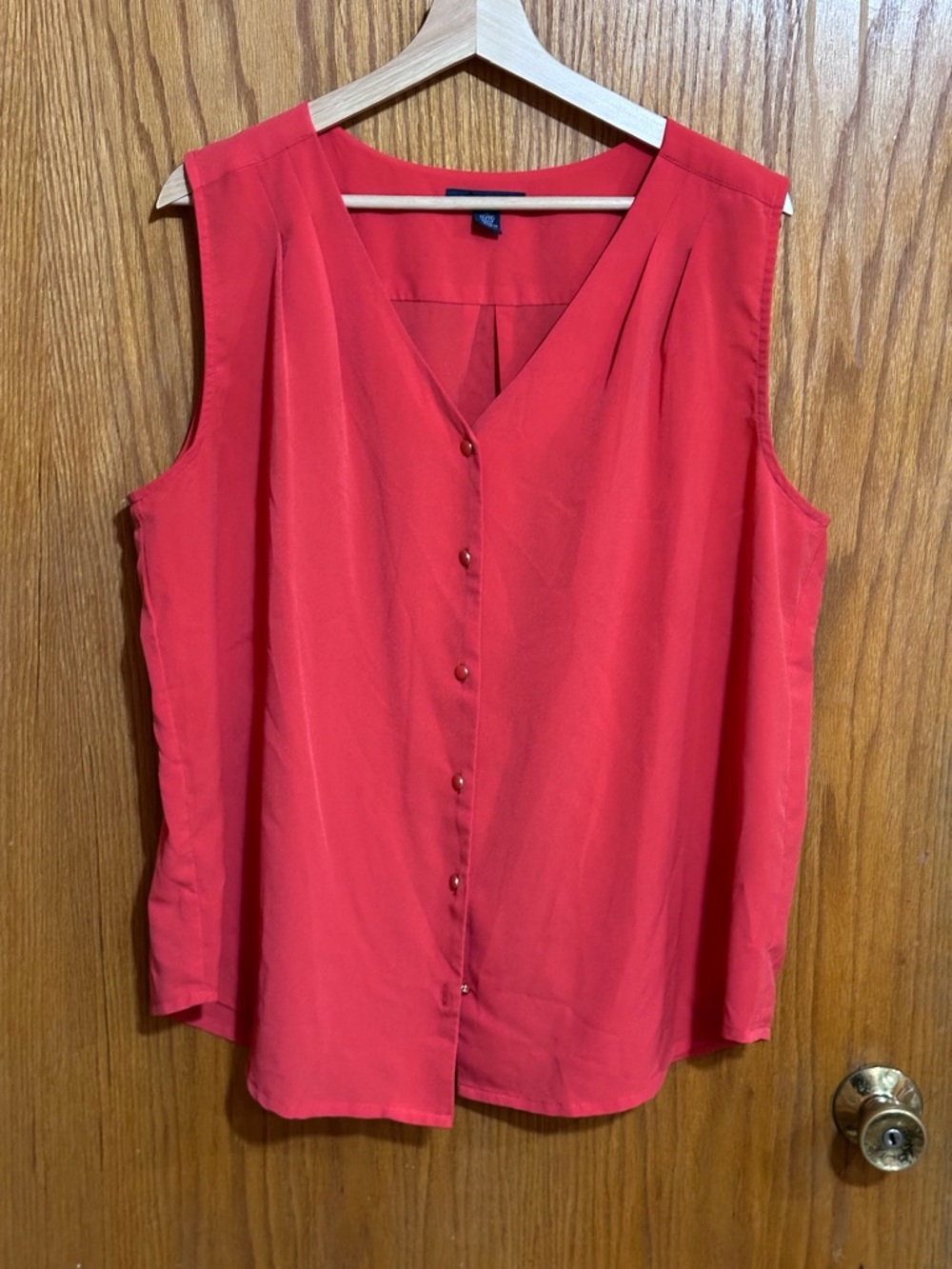 Tommy Hilfiger‎ Red Sleeveless V-Neck Button-Front Camisole Sz XXL